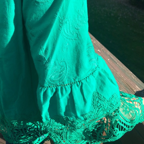 Chico’s Green Cutout Lace Top Shirt 1P,PM 8P-10P - Picture 7 of 10